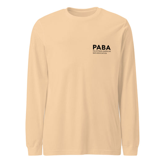 PABA Double-Sided Unisex Long Sleeve Tee   (Colors: Sand, Black, Green, Grey, White)